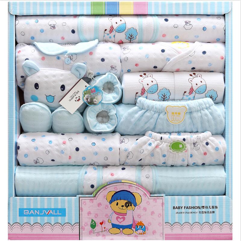

Top 18PCS Baby Boy Clothes Cotton Newborns Gift for Baby Underwear 100% Cotton Gilrs Clothing Suit Sets, Bluexiaobaobaolan18