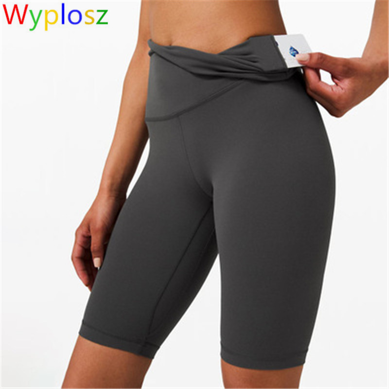 

Wyplosz Yoga Leopard Fitness Gym Leggings Shorts Women' High Waist Peach Hip Tight Yoga Shorts Running Biker Seamless, Black