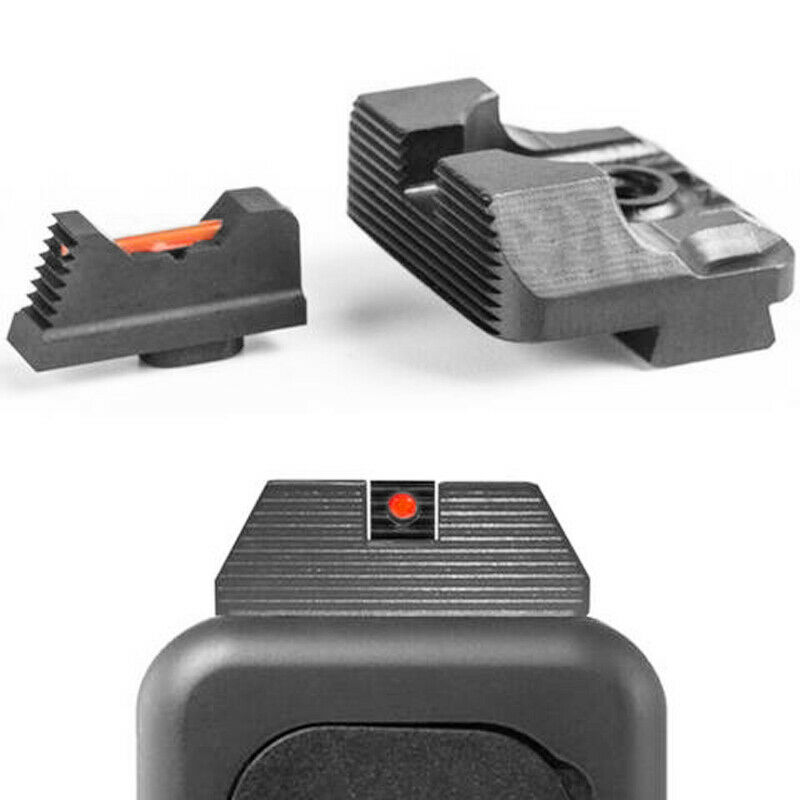 

HQ Tactical Pistol Single Small Fiber Optics Sight Mechanical Red Dot Sight For Handgun Glo ck Gen 3 and 4 G17 G19 FREE, Black