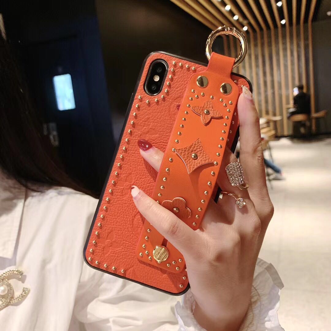 

Designer phone Case For iPhone 11 Pro XS Max XR X 7 8 Plus Leather Armband Case