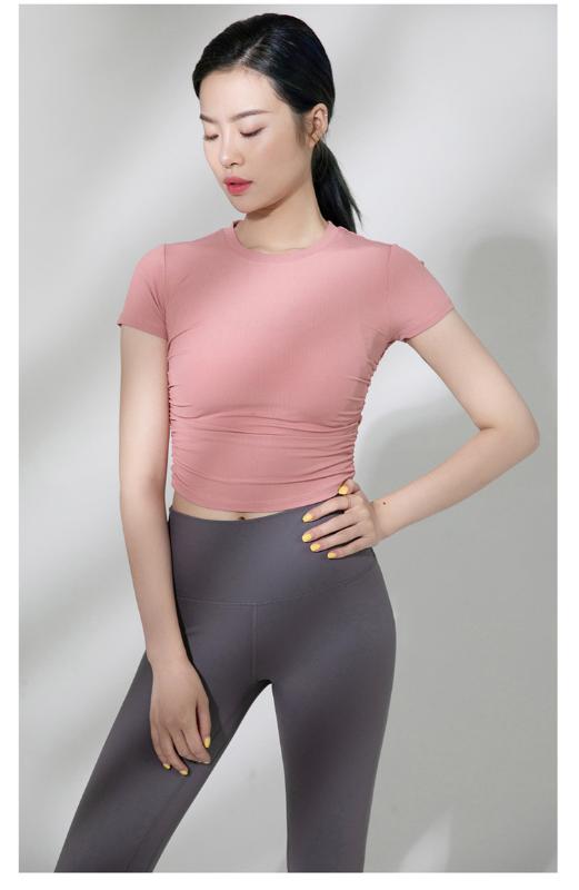 

Women T Shirts Slim Fit For Sports Fitness Colorful Yoga Short Sleeve Yoga Top Women Breathable Gym Training Shirt Sport Wear, Blue