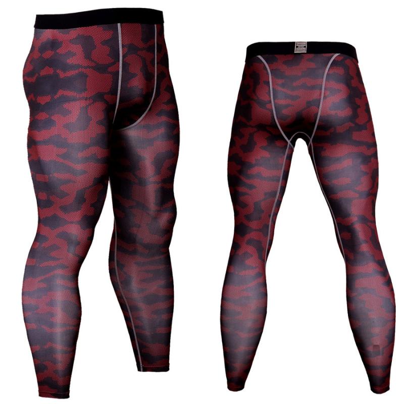 

2020 Men's Running Pants Compression Tights Training Leggings Sportswear Quick Dry Breathable Fitness Jogging Trousers, Red