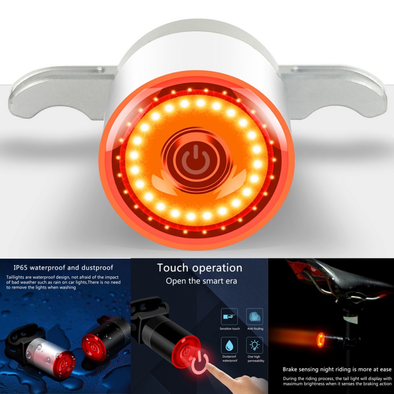 

Bicycle Rear Light Auto Start/Stop Brake Detection Bicycle Smart Brake Light USB Rechargeable LED Taillight Lamp
