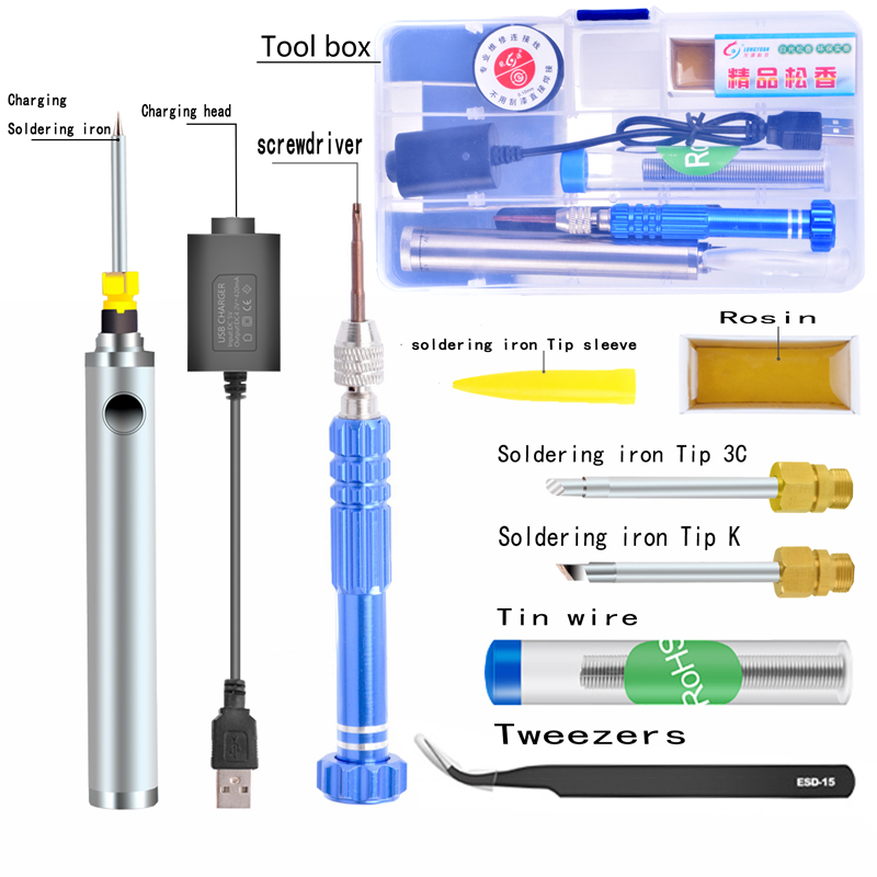 

ebakey5V 8 W Soldering Iron Wireless Charging Soldering Iron Mini portable Battery with USB Welding Tools
