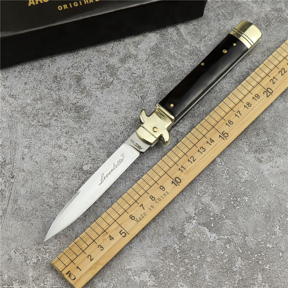 

High quality 9 inch horns Italian folding knife EDC pocket double action MT automatic knife tactical automatic survival knife collection kni