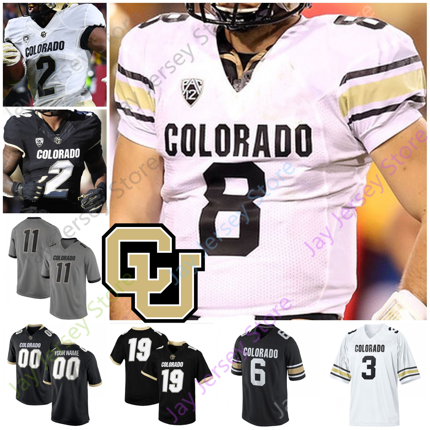 

Colorado Buffaloes Football Jersey NCAA College Steven Montez Alex Fontenot Laviska Shenault Jr. K.D. Nixon Terrance Lang Winfree Mangham, Grey
