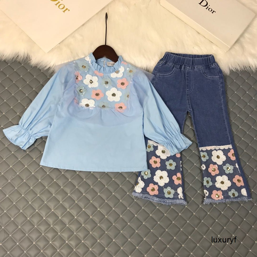 Summer Tide Girl Print Striped Cropped Trousers Cotton Sports Two-Piece Suit