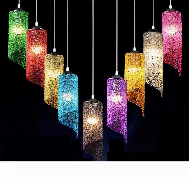 

Modern creative color E27 LED Pendant Lamp personality aluminum Hang lamp Pendant Light Home Lighting Kitchen Fixtures