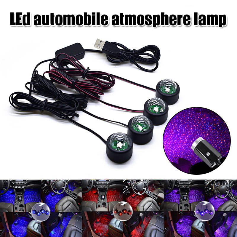 

Spot USB LED Car Atmospheres Lamp Sound Control Interior Ambient Star Light Decoration High Brightness M8617