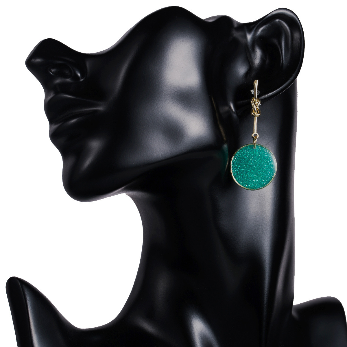 

earrings alloy knot round shiny resin earrings female temperament cold wind