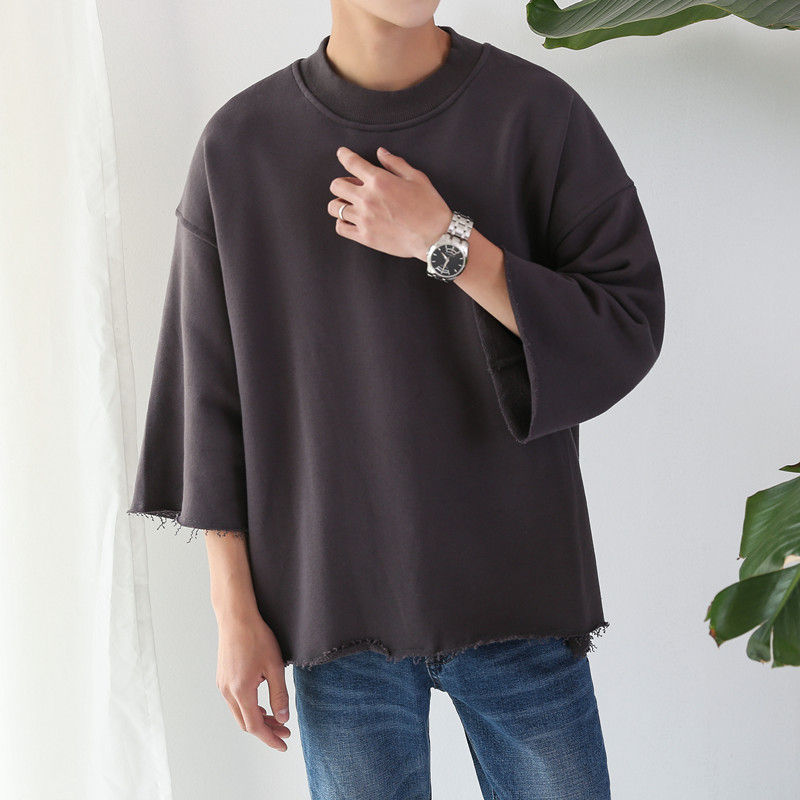 

Hot Hip Hop Shinee Clothes Plain Rock Oversized T Shirt Men Japanese Streetwear Swag Punk Bat Sleeve Men T-shirt Dropshipping, Dark gray