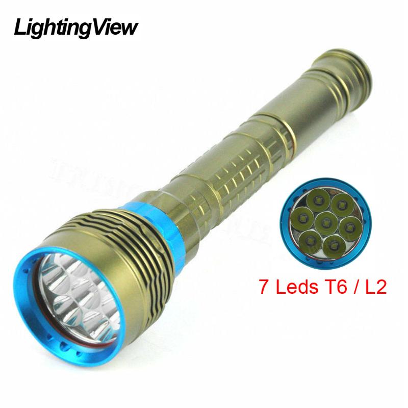 

XM-7*L2 LED Scuba Diving Underwater Latern Spearfishing Submarine Torch Powered by 3X18650/26650 Battery