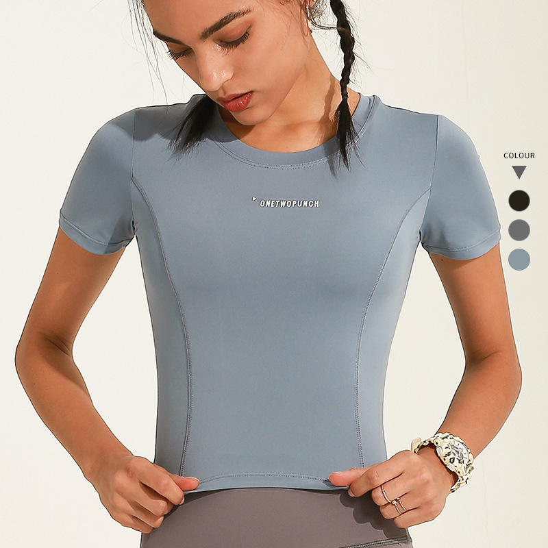 

Women' Sport T Shirts Slim Sports Running Yoga Top Shirts Short Sleeve Gym Tank Top Womens Workout SportWear Tees T879, T879 blue