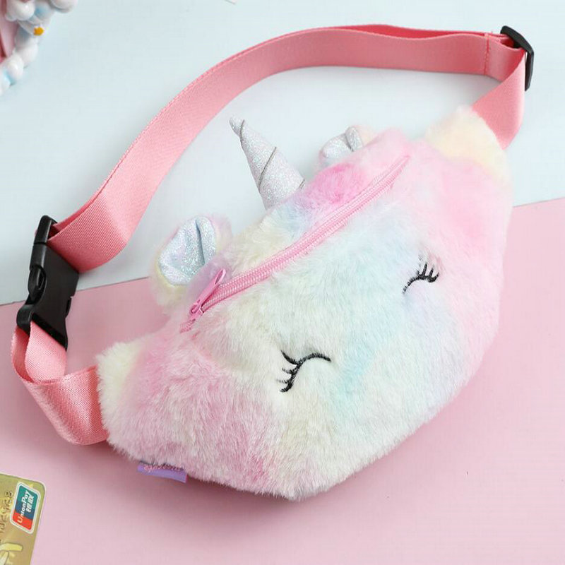 2016 Fanovo Kids Girls Cute Fanny Pack Unicorn Waist Bag Plush Belt Bag Chest Bag Small Shoulder Plush 1 Purple 61Idzizps6L Fanovo mDRlC-image-555363899