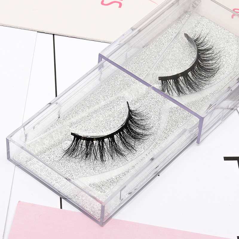 

1 Pair Of Handmade 3D Mink Eyelashes Individual False Eyelash Extensions Natural Curl Long Fluffy Wispy false lashes