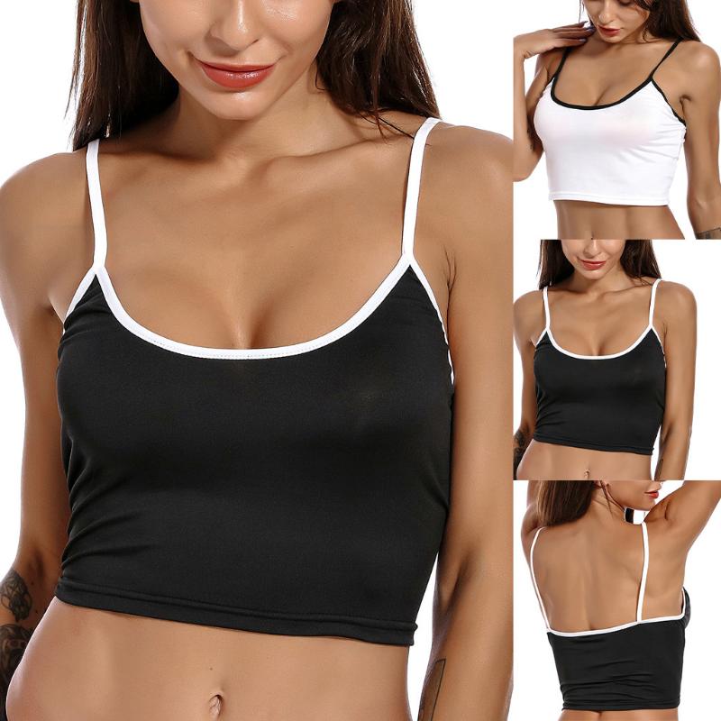 

Fashion Camisoles & Tanks Women Girl Crop Top Letter Printed Ultra Short Vest Sexy Tops Summer Mini Top Girl Gift Underwear #W, White