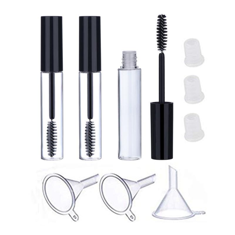 

3 Pcs 10ml Portable Empty Bottle Black Eyelash Tube Mascara Cream Vial Refillable Bottles Travel Storage Bottle Organizer L0805