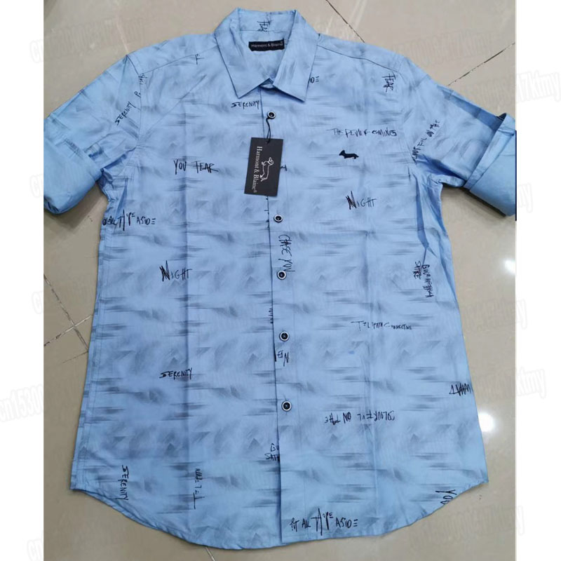 

Men's cotton long sleeve shirt harmont blaine brand design shirt Male camisa blouse shirts masculina homme men's letter tops, White