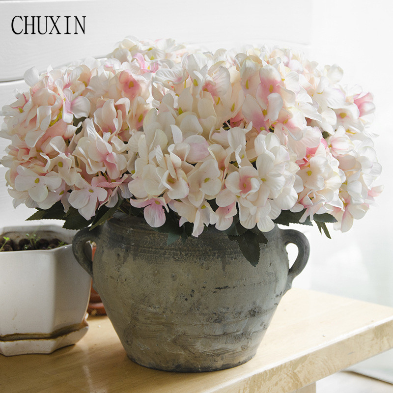 

Artificial flowers Hydrangea wedding Bride hand bouquet Scotland Lilac flower For Garden Home decoration flores artificiales, White