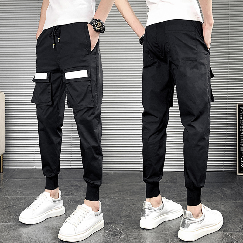 

2020 Men Multi-pocket Harem Hip Pants Trousers Streetwear Sweatpants Hombre Male Casual Fashion Cargo Pants Men Jogger, As pic