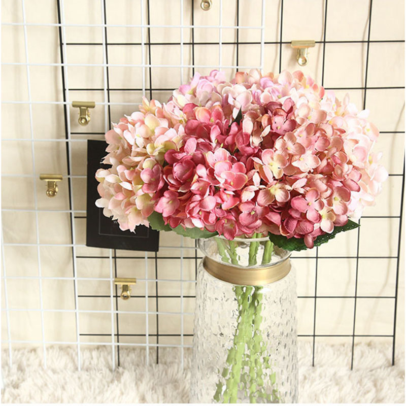 

1 PC artificial flowers hydrangea branch home wedding decor silk plastic flower high quality fake flower party room decoration, 10