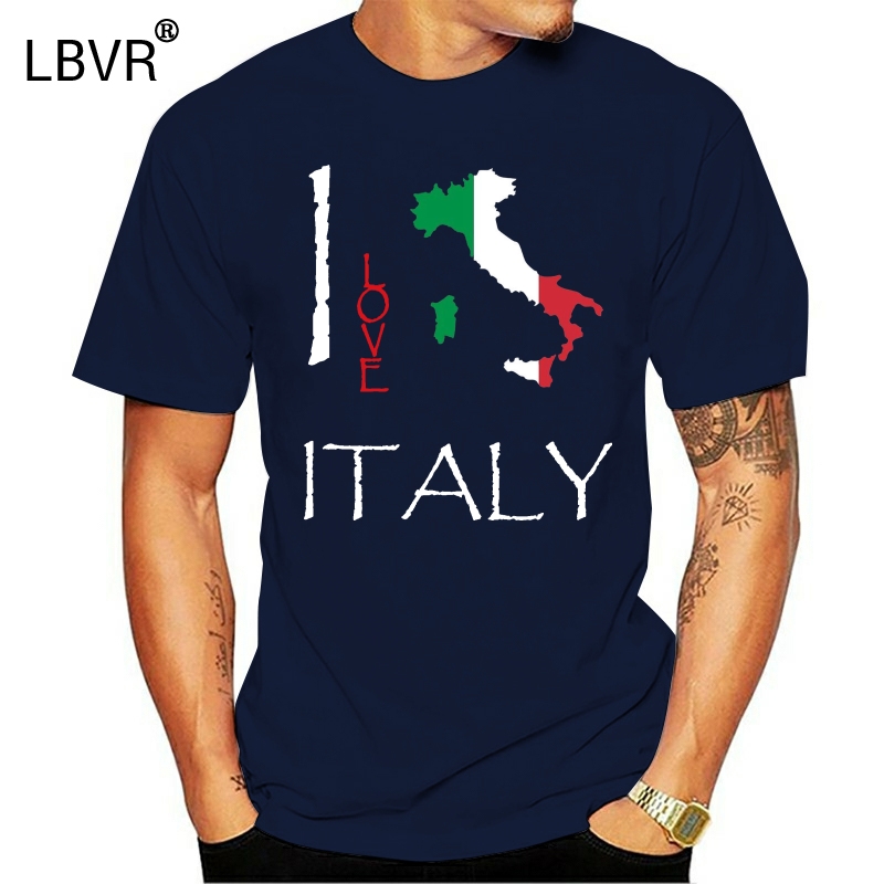 

Print Tees Short Sleeve O-Neck ITALY I Love Culture Flag T SHIRT TEES Men Summer Style, Blackmenxiao5637