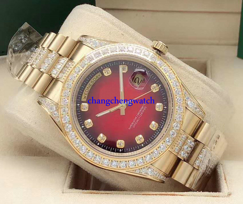 

2020, hot sales 41mm diamond ring stainless steel watch sapphire mirror date week men and women automatic mechanical watches, Customize