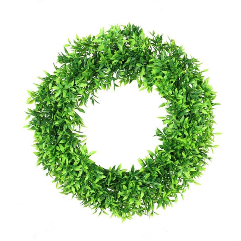 

Simulate Bamboo Leaf Garland Front Door Wreaths Artificial Greenery Hanging Home Party Decoration, As pic