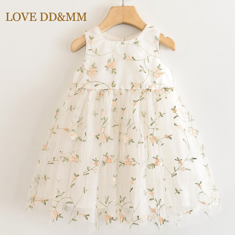 

LOVE DD&MM Girls Dresses 2020 New Kids Clothing Sweet Flower Embroidered Sequins Mesh Princess Dress For Girl 3-8 Years, Pink