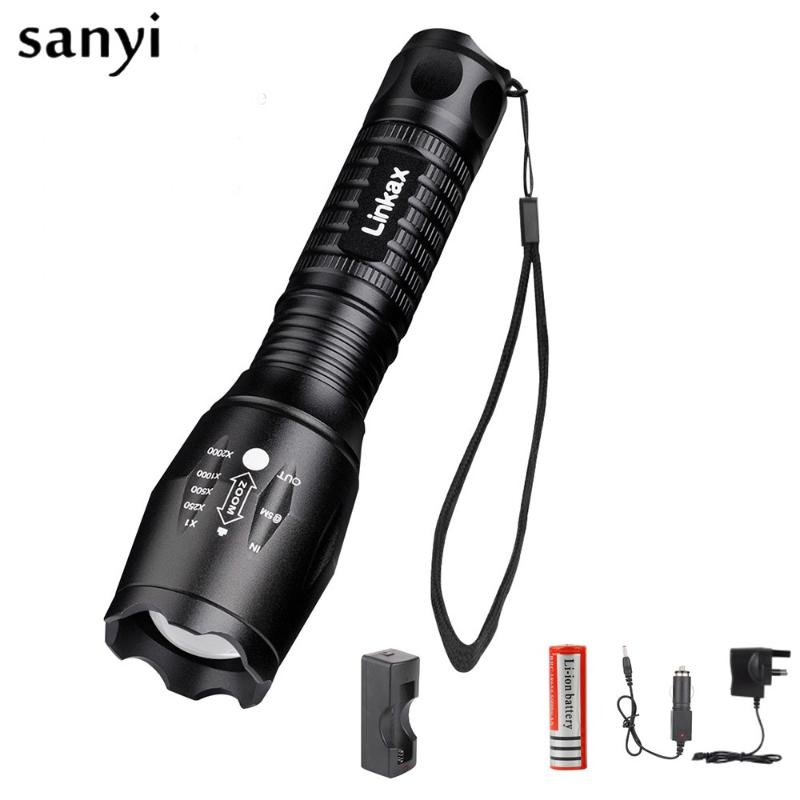 

5 Modes 3800LM Aluminum Waterproof Zoomable T6 LED Torch Tactical Light for 18650 Rechargeable Battery or