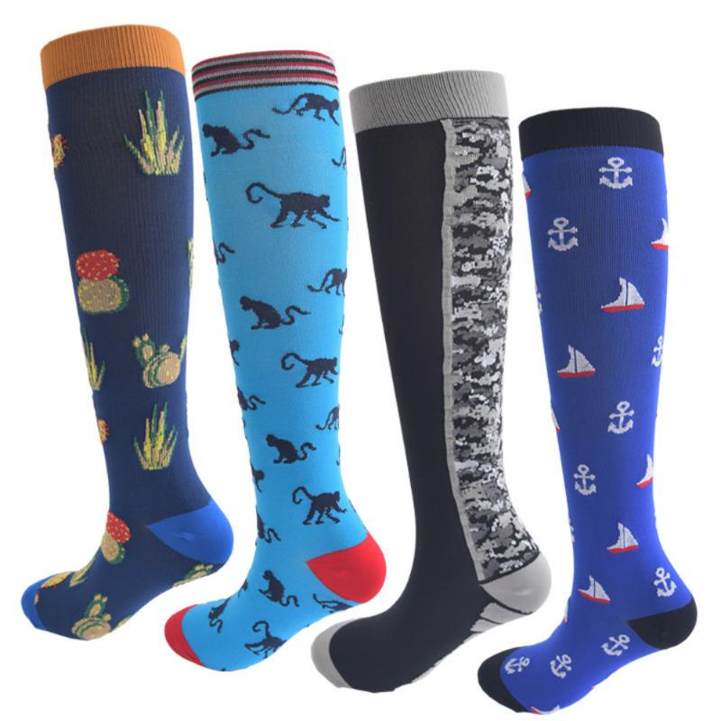 

2020 New Pattern Men Leisure Sports Pressure Socks And Women Outdoor Long Tube Compression Running Fitness Socks Popular