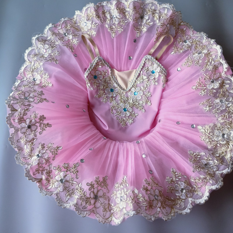 

Children ballet skirt performance costume little swan dance tu fluffy yarn skirt suspender girl performance clothing new, Pink