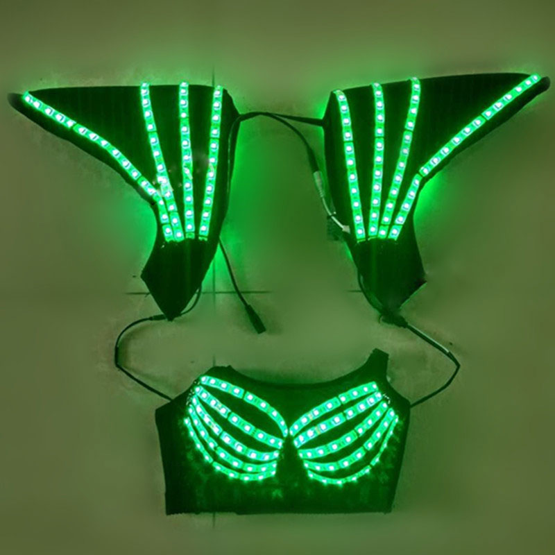 

LED light corset waistcoat waistcoat nightclub bar DJ DS GOGO dance stage performance costume party festival carnival outfit, Blue