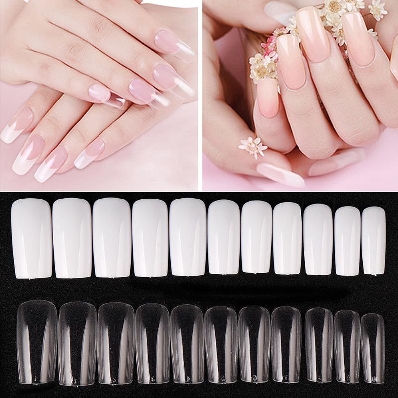 

500 Pcs/Bag Nail Tips French Fake Nails Half Cover Nails False False French Nail Tips Art Artificial Acrylic Manicure, White