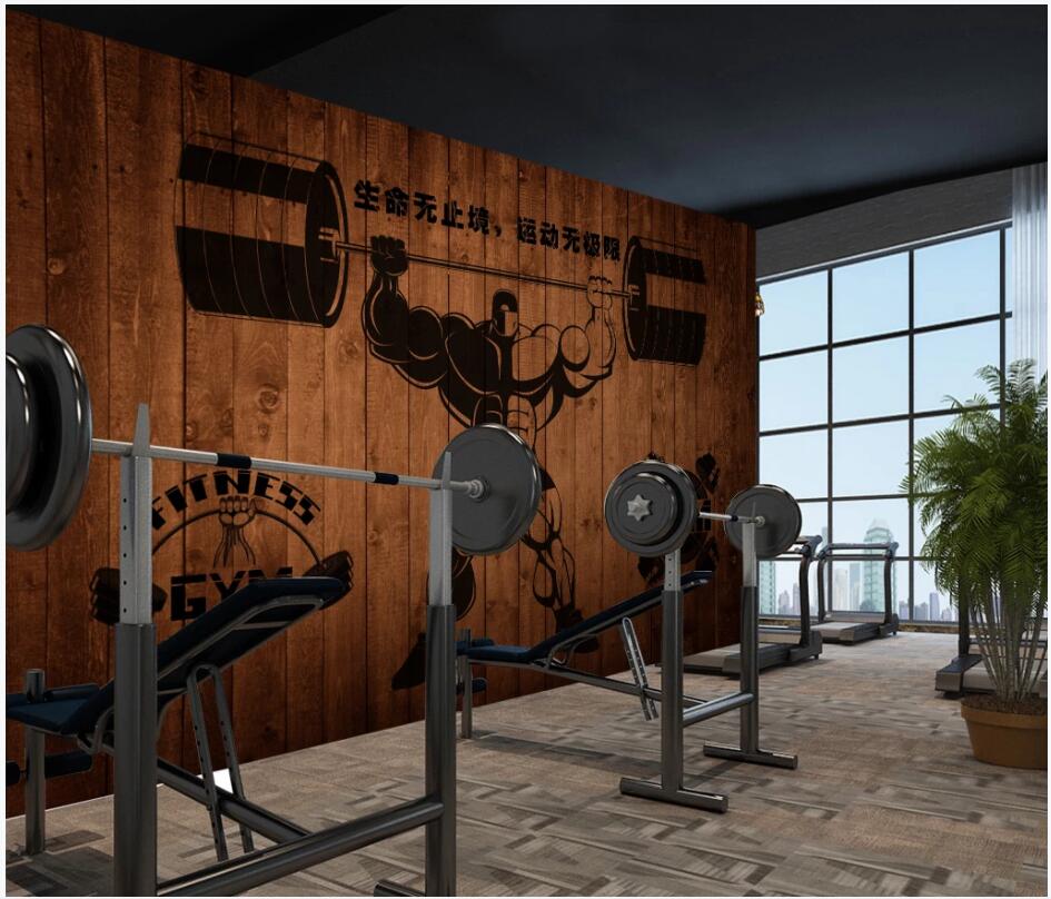 

3d wallpaper custom photo mural Retro nostalgic personality gym yoga hall plank living room home decor photo wallpaper for walls 3 d, Non-woven