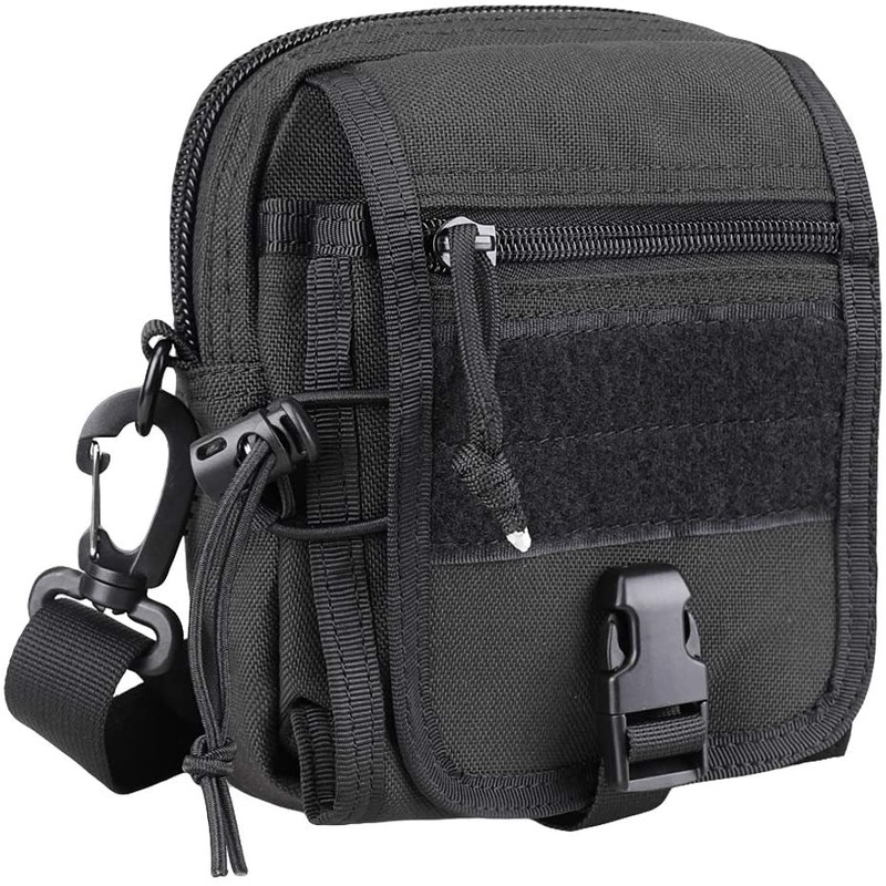 

Tactical equipment bag compact utility tool waist bag with shoulder strap, Bk