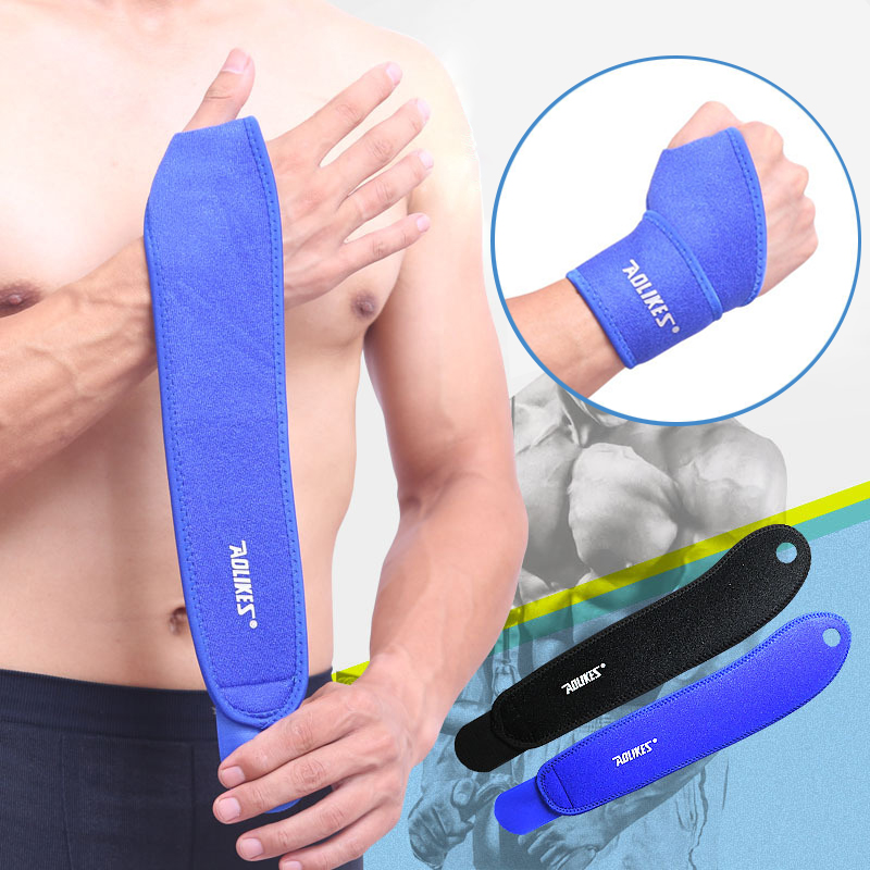 

Wrist Support 1 Pair Weightlifting Training Sport Bandage Gym Wristband Hand Protection Safety Breathable For Powerlifting Gym, Blue