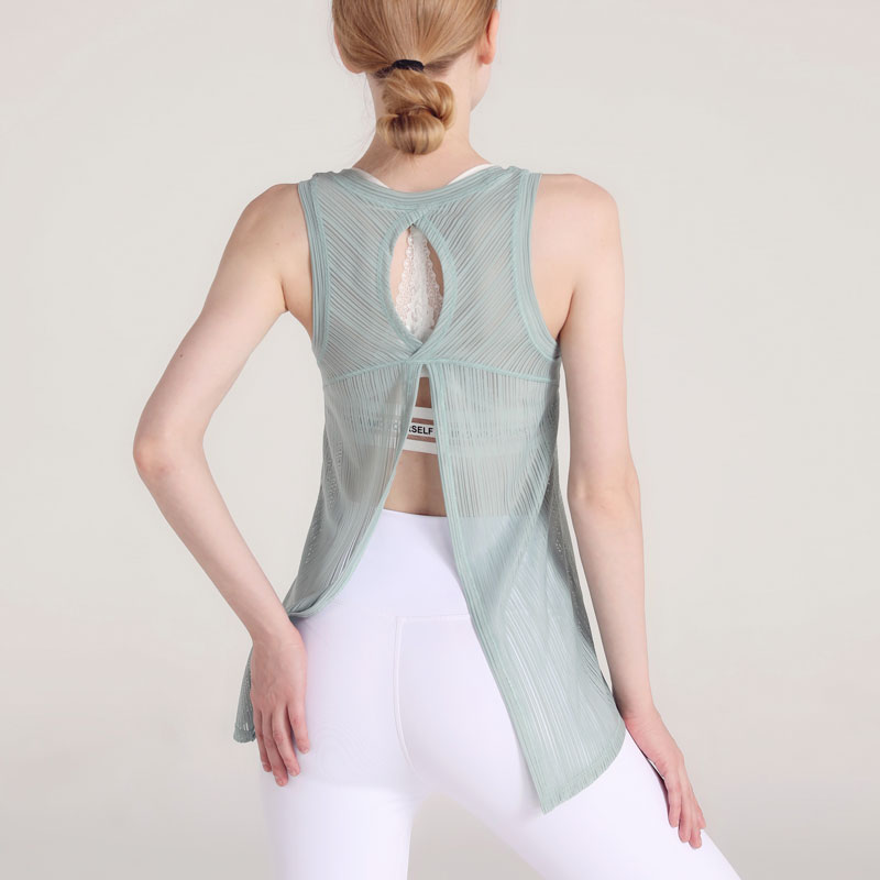 

Yoga Vest Women T-shirt Running Fitness Fashion Bandage Blouse Quick-Drying Ultra-Thin Breathable Loose Sleeveless Sportswear