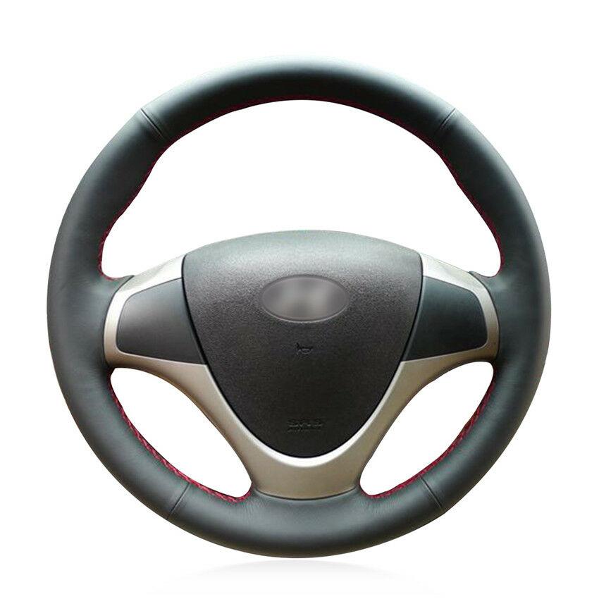 For Hyundai i30 2009-11 hand-sewn steering wheel cover black artificial leather-image-554385581