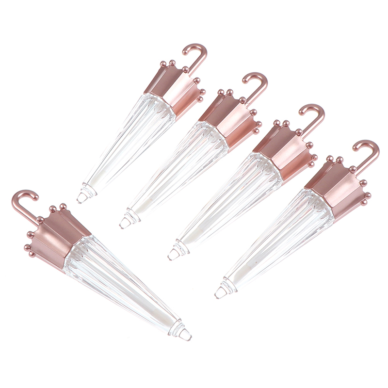 

5Pcs 5.5ML Creative Umbrella Shaped Empty Lip Gloss Tube Lip Glaze Containers Refillable Cosmetic Bottle DIY