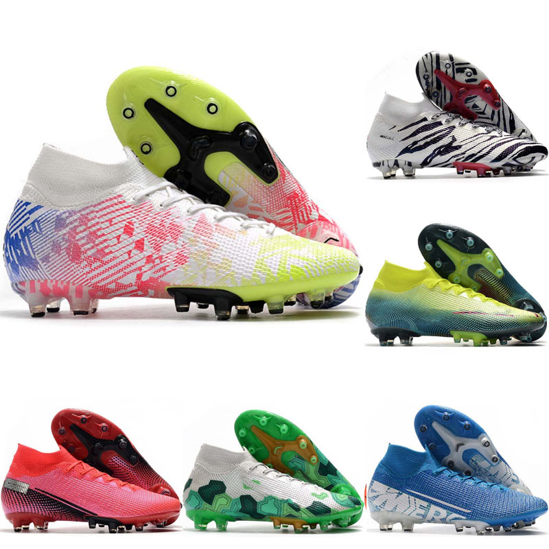 

2020 top quality mens soccer shoes Mercurial Superfly 7 Elite SE AG CR7 soccer cleats outdoor football boots sneakers scarpe calcio hotsale, Color 2