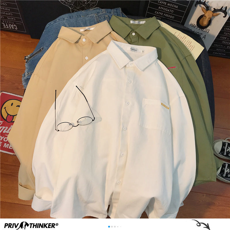 

Fashion Letter Printed Men Long Sleeve Shirts Autumn Men's Casual Shirt 2020 Man Blouse Tops camisas, Khaki
