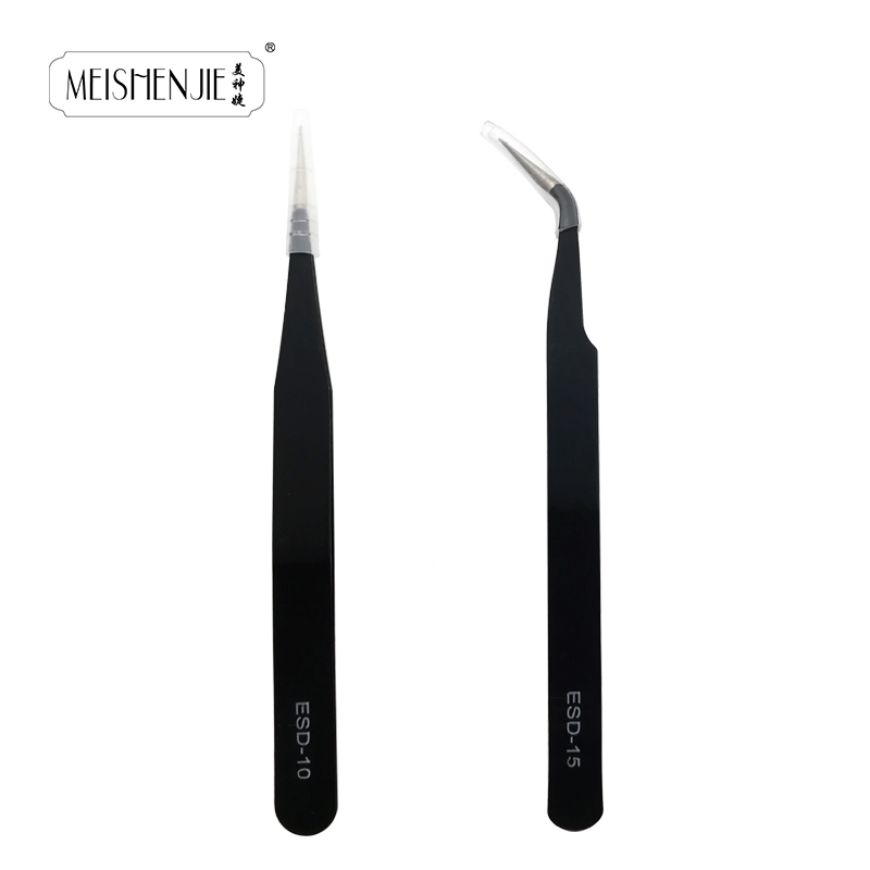 

1pc mink eyelash extension tweezers beauty essentials makeup tools false eyelashes applicators matte black eye lashes tweezers