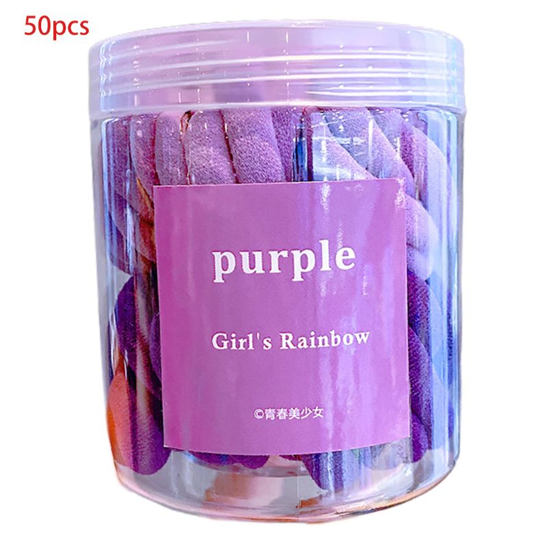 

50Pcs No Crease Nylon Hair Ties Candy Color Elastic Ponytail Holder Scrunchies, Black