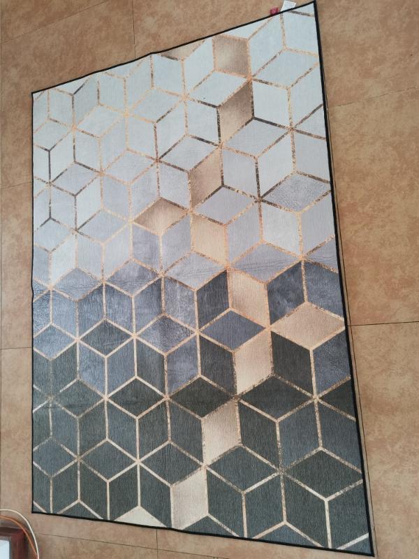 

Nordic style metallic luster living room rug, big size no hair printed bedside carpet, decoration office carpet 140x200cm, As picture