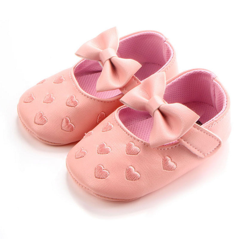 

Baby girl princess spotted shoes Love and bow Spring and Autumn Toddler shoes Bow pattern First walk 2xz4