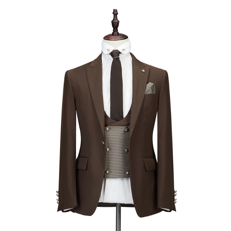 

Men's Suit 3 pcs Fashion Gentleman Boutique Casual Formal Business Men Suits Slim Homme Groom Wedding Dress Tuxedos, Black