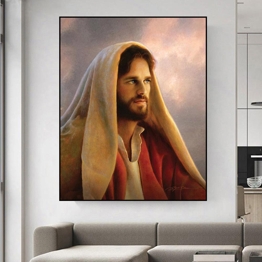 

Jesus Oil Painting Sets Canvas Painting Religion Art Decoration Wall Art for Living Room Home Decor (No Frame)