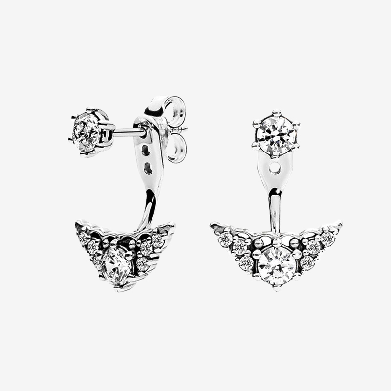 

CZ diamond Pendant Stud Earrings Women Girls Wedding Gift with Original box set for Pandora Real 925 Sterling Silver Earring