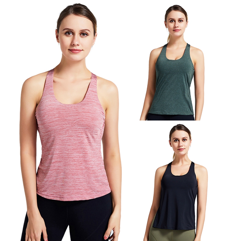 

Spring Summer Women Vest Sportswear Yoga Running Fake 2-Piece Sleeveless Quick-Drying Fitness Clothes, Black